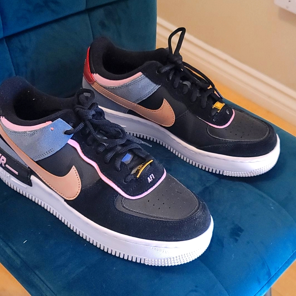 Nike Air Force 1, pink, blush with platform